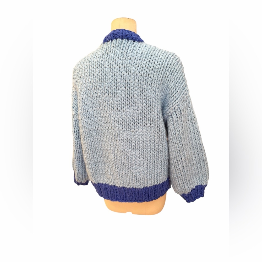 Princess Polly chunky Light Blue‎ and Dark Blue Cardigan size xs/s - Picture 4 of 6